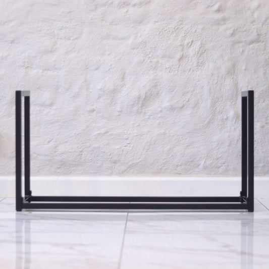 Nordic U-shaped steel firewood rack, tall tower design