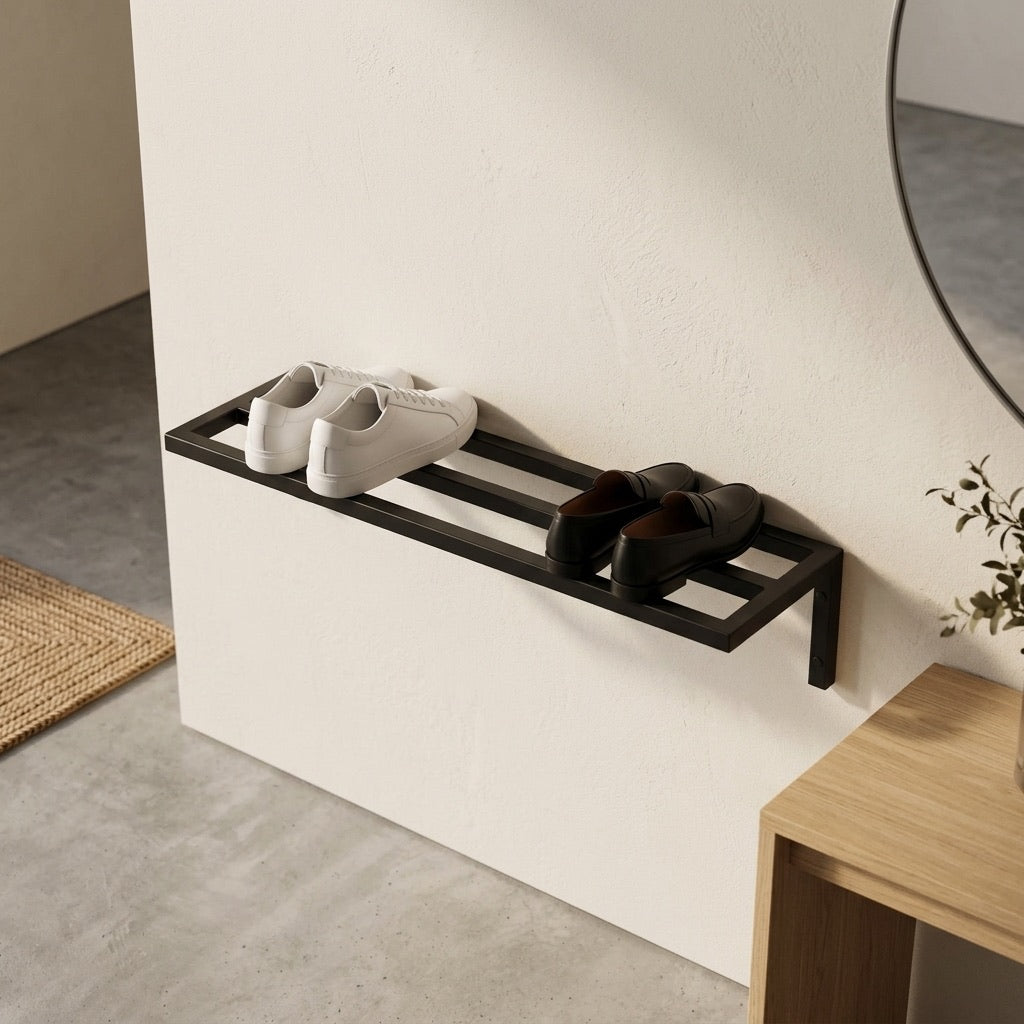 Metal Wall Shoe Rack – Entryway & Closet Shoe Organizer | Custom Sizes