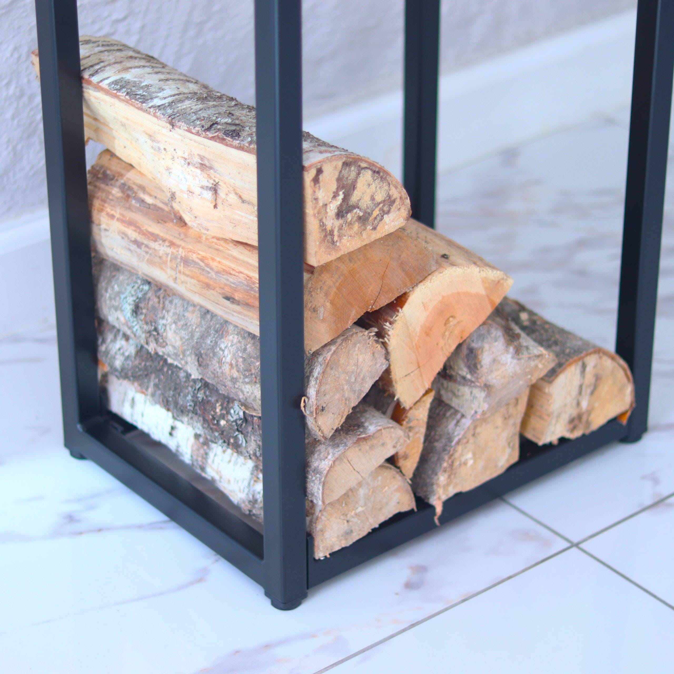Nordic U-Shaped Firewood Holder – Indoor and Outdoor | Custom Designs, Sizes & Colors | Tower | Tall and Wide | Black