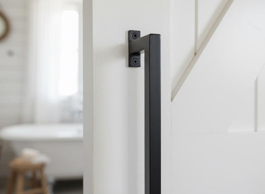 Black Bar Handle – Metal Door Pull & Grab Bar | Barn Doors, Cabinets, Custom Sizes