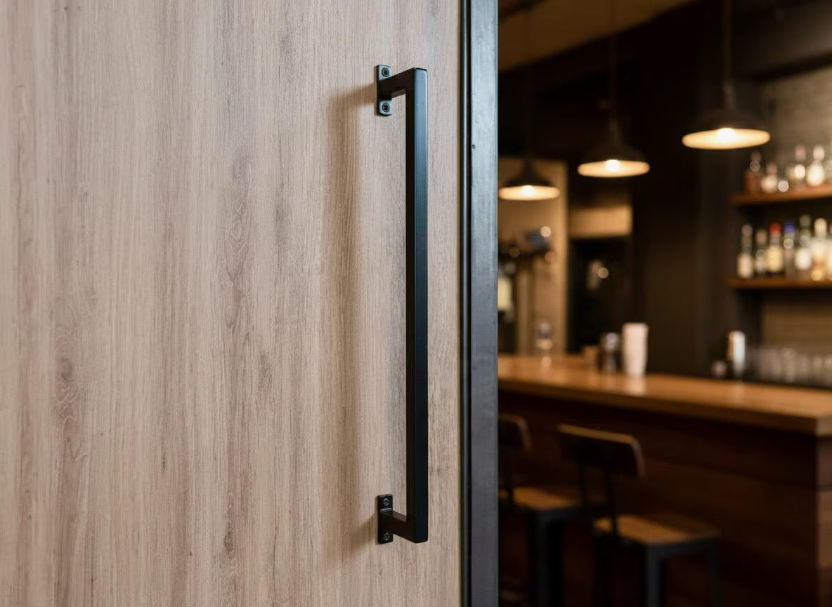 Black Bar Handle – Metal Door Pull & Grab Bar | Barn Doors, Cabinets, Custom Sizes