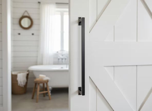 Black Bar Handle – Metal Door Pull & Grab Bar | Barn Doors, Cabinets, Custom Sizes