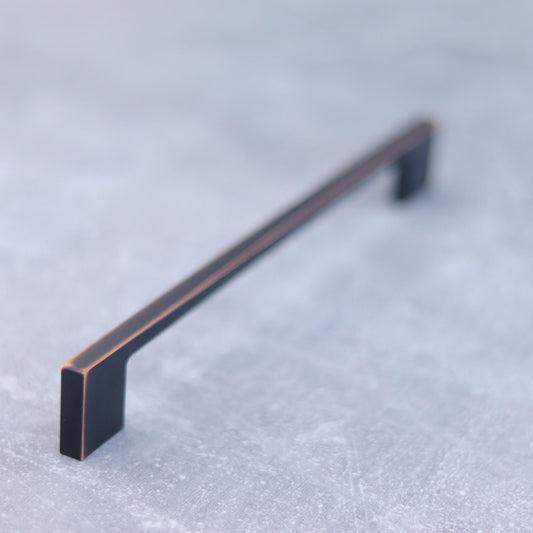 Oil Rubbed Bronze Drawer Pull – Vintage Copper Cabinet Handle | Custom Sizes